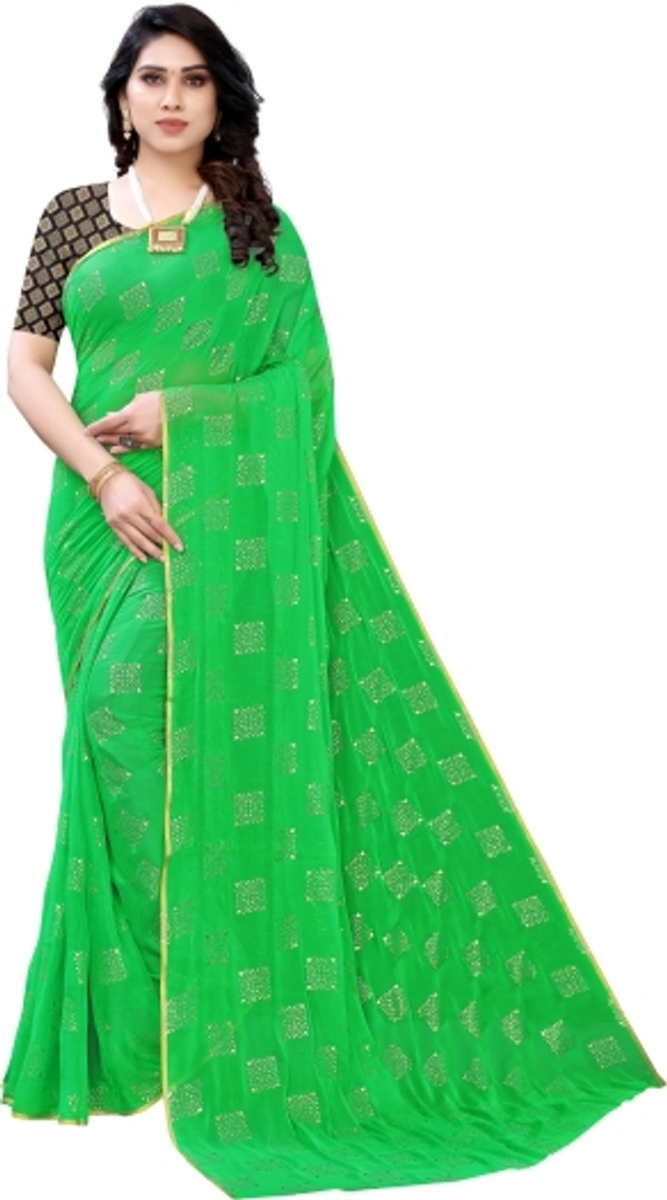 Printed Daily Wear Chiffon Saree - Green