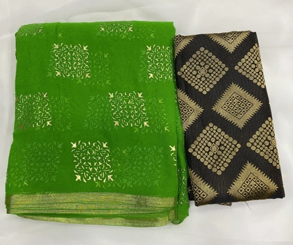 Printed Daily Wear Chiffon Saree - Green