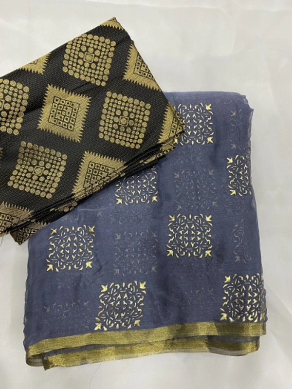 Printed Daily Wear Chiffon Saree - Grey