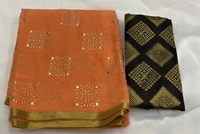 Printed Daily Wear Chiffon Saree - Peach