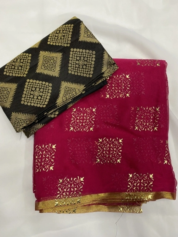 Printed Daily Wear Chiffon Saree - Pink