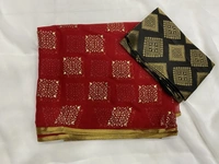 Printed Daily Wear Chiffon Saree - Red