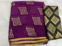 Printed Daily Wear Chiffon Saree - Wine