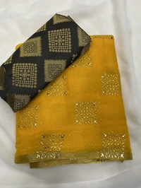 Printed Daily Wear Chiffon Saree - Yellow 1