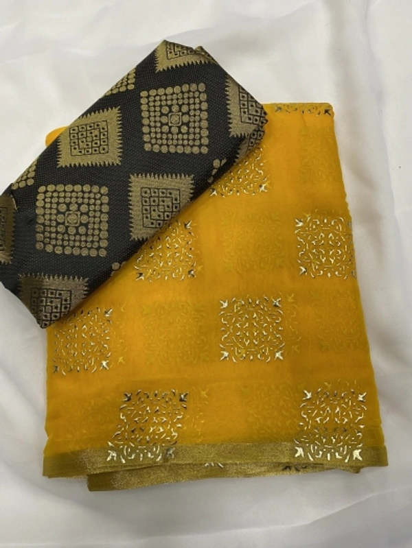 Printed Daily Wear Chiffon Saree - Yellow 1