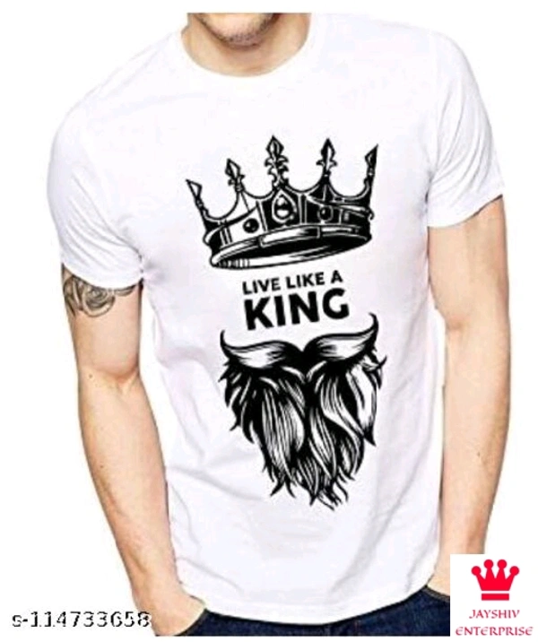 SHIVA Latest Trendy T-shirt For Trendy Youngsters  (Live Life King Size) - White, M