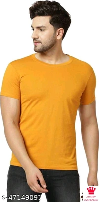 SHIVA Pretty Elegant men Tshirts - S, YELLOW