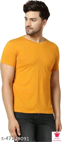 SHIVA Pretty Elegant men Tshirts - L, YELLOW