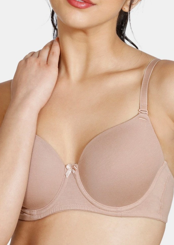 SHIVA Zivame Padded Wired 3/4th Coverage T-shirt Bra -Nude - Nude, 36 B