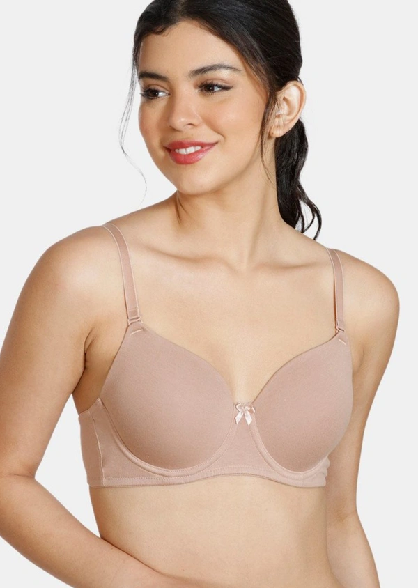 SHIVA Zivame Padded Wired 3/4th Coverage T-shirt Bra -Nude - Nude, 36 D