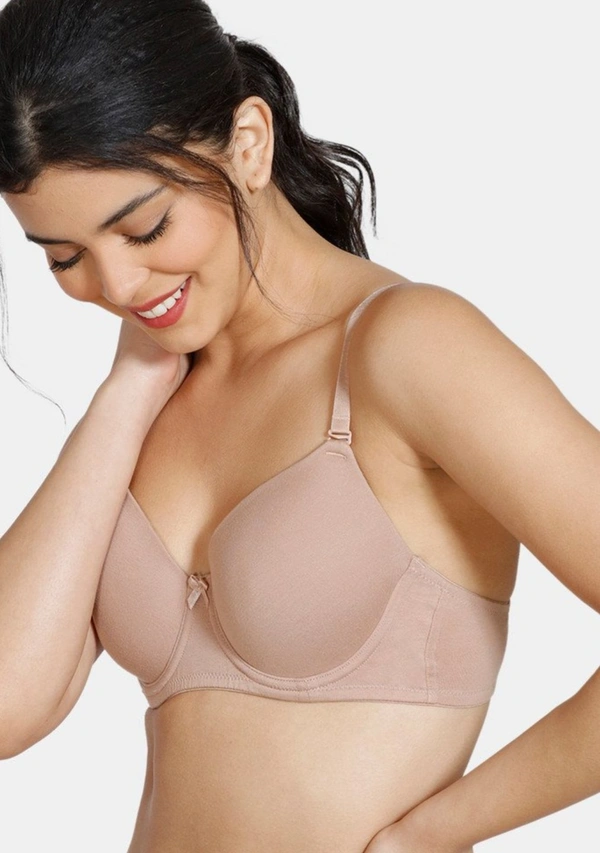 SHIVA Zivame Padded Wired 3/4th Coverage T-shirt Bra -Nude - Nude, 38 B