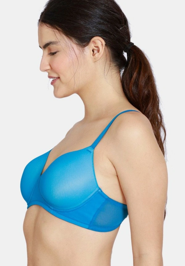 SHIVA Zivame Non wired Padded T Shirt Bra - Blue, 32 C