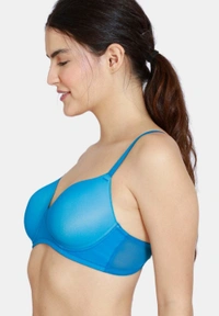 SHIVA Zivame Non wired Padded T Shirt Bra - Blue, 34 C