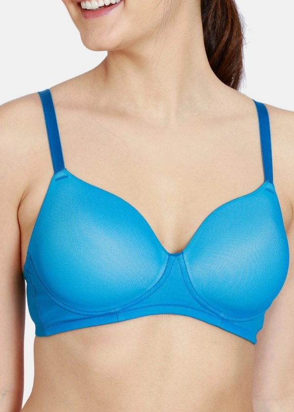 SHIVA Zivame Non wired Padded T Shirt Bra - Blue, 34 C