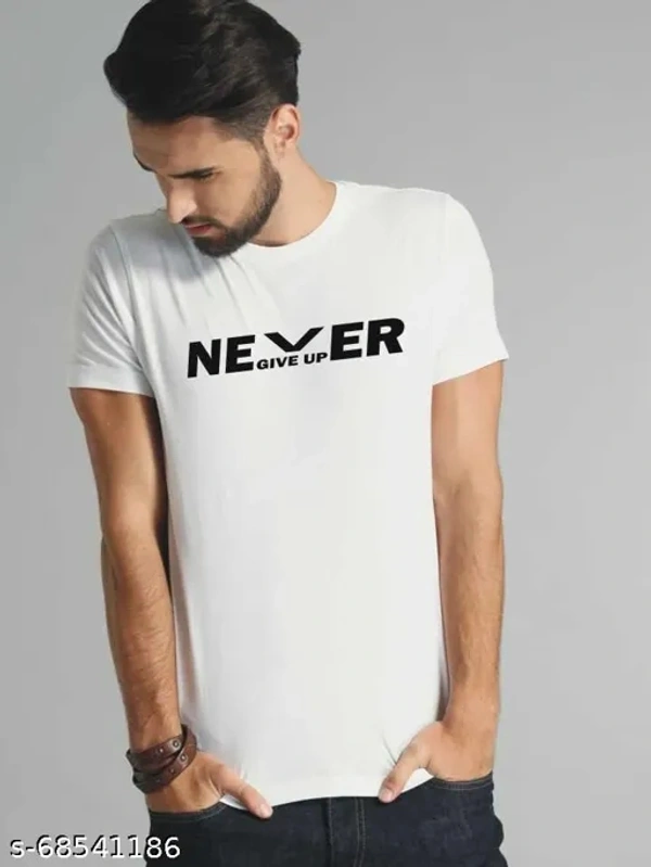 SHIVA mens printed tshirt half seleves nevergiveup - S