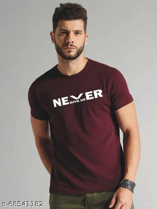 SHIVA mens printed tshirt half seleves nevergiveup - M