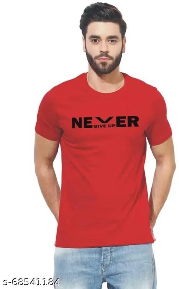 SHIVA mens printed tshirt half seleves nevergiveup - M