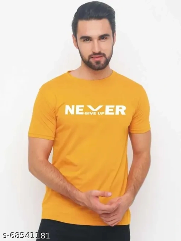 SHIVA mens printed tshirt half seleves nevergiveup - L