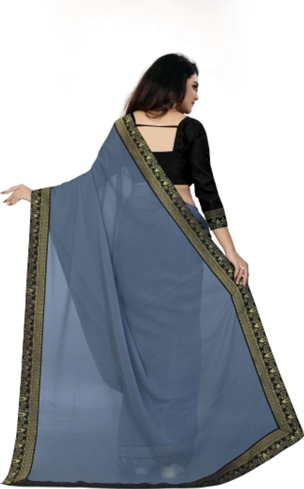 SHIVA sadika Woven, Embroidered Daily Wear Georgette, Chiffon Saree - Grey
