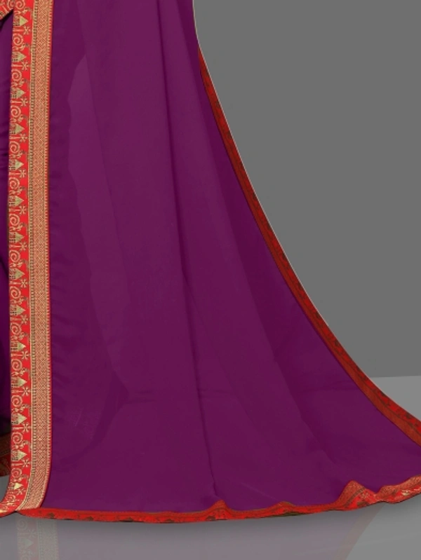 SHIVA sadika Woven, Embroidered Daily Wear Georgette, Chiffon Saree - Purple