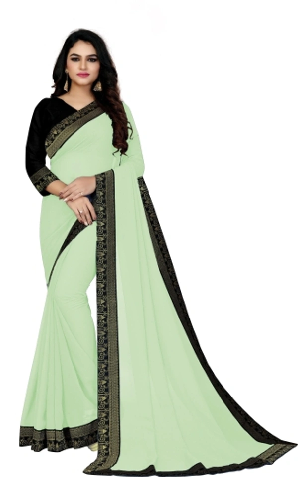 SHIVA sadika Woven, Embroidered Daily Wear Georgette, Chiffon Saree - Light Green