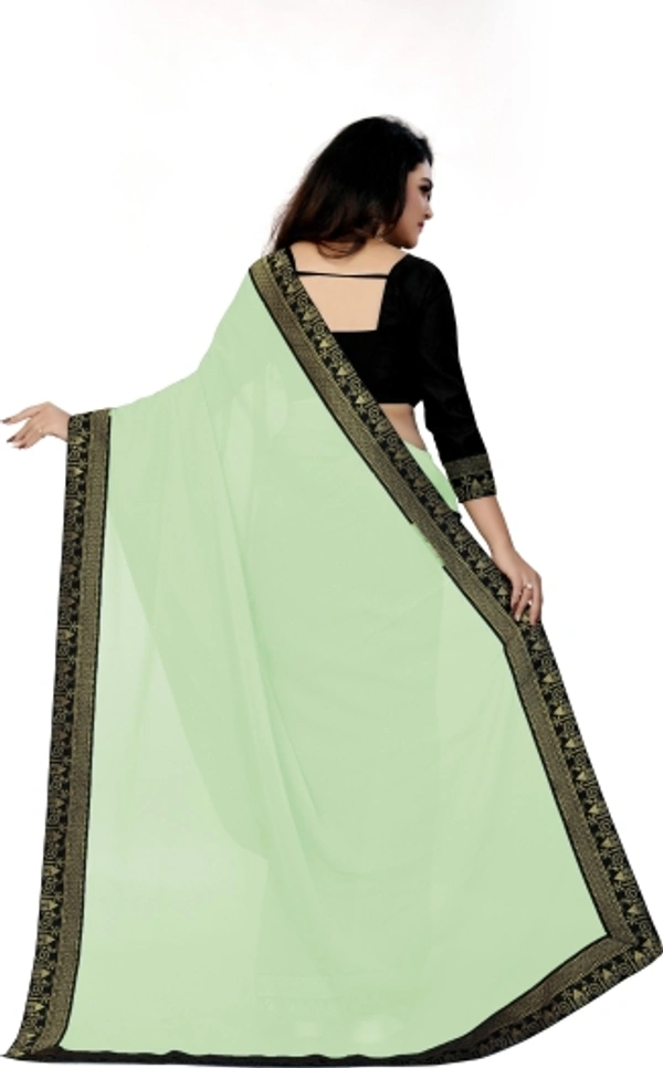 SHIVA sadika Woven, Embroidered Daily Wear Georgette, Chiffon Saree - Light Green