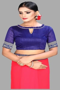 SHIVA sadika Woven, Embroidered Daily Wear Georgette, Chiffon Saree - Blue And Pink