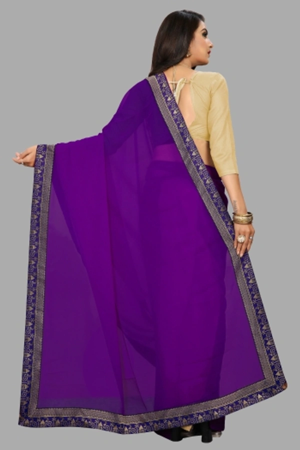 SHIVA sadika Woven, Embroidered Daily Wear Georgette, Chiffon Saree - Purple2