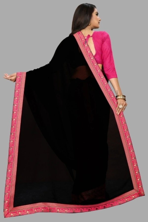 SHIVA sadika Woven, Embroidered Daily Wear Georgette, Chiffon Saree - Black