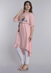 SHIVA Shopping Star Women Self Design High Low Kurta - Pink, M