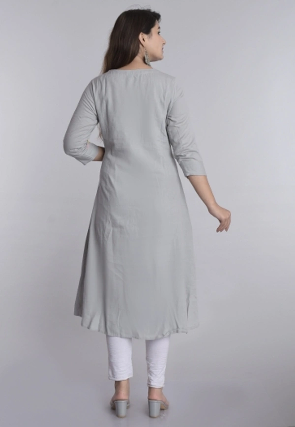 SHIVA Shopping Star Women Self Design High Low Kurta - Grey, M