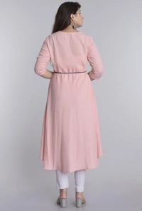 SHIVA Shopping Star Women Self Design High Low Kurta - Pink, L