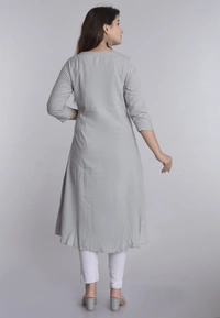 SHIVA Shopping Star Women Self Design High Low Kurta - Grey, Xl