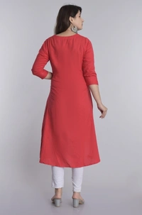 SHIVA Shopping Star Women Self Design High Low Kurta - Red, Xxl
