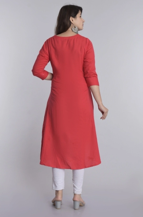 SHIVA Shopping Star Women Self Design High Low Kurta - Red, Xxl