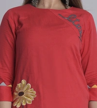 SHIVA Shopping Star Women Self Design High Low Kurta - Red, Xxl