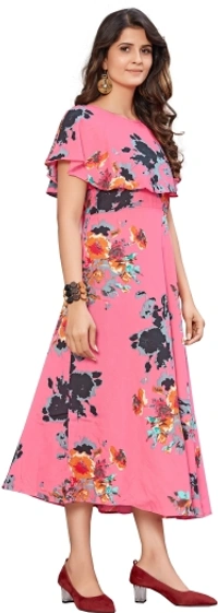 SHIVA Women Floral Kurti - Pink, M