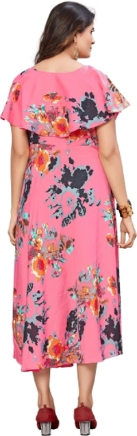 SHIVA Women Floral Kurti - Pink, L