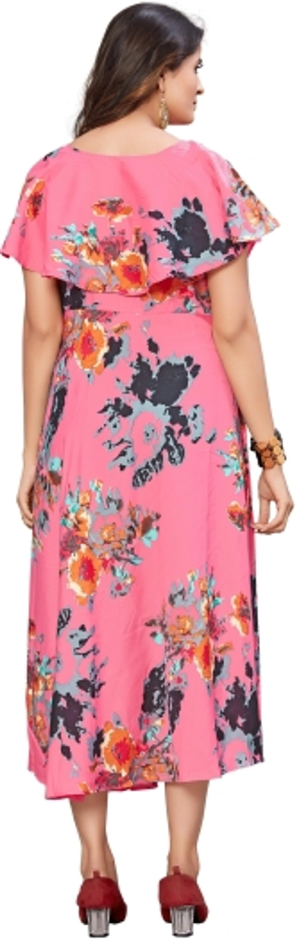 SHIVA Women Floral Kurti - Pink, L