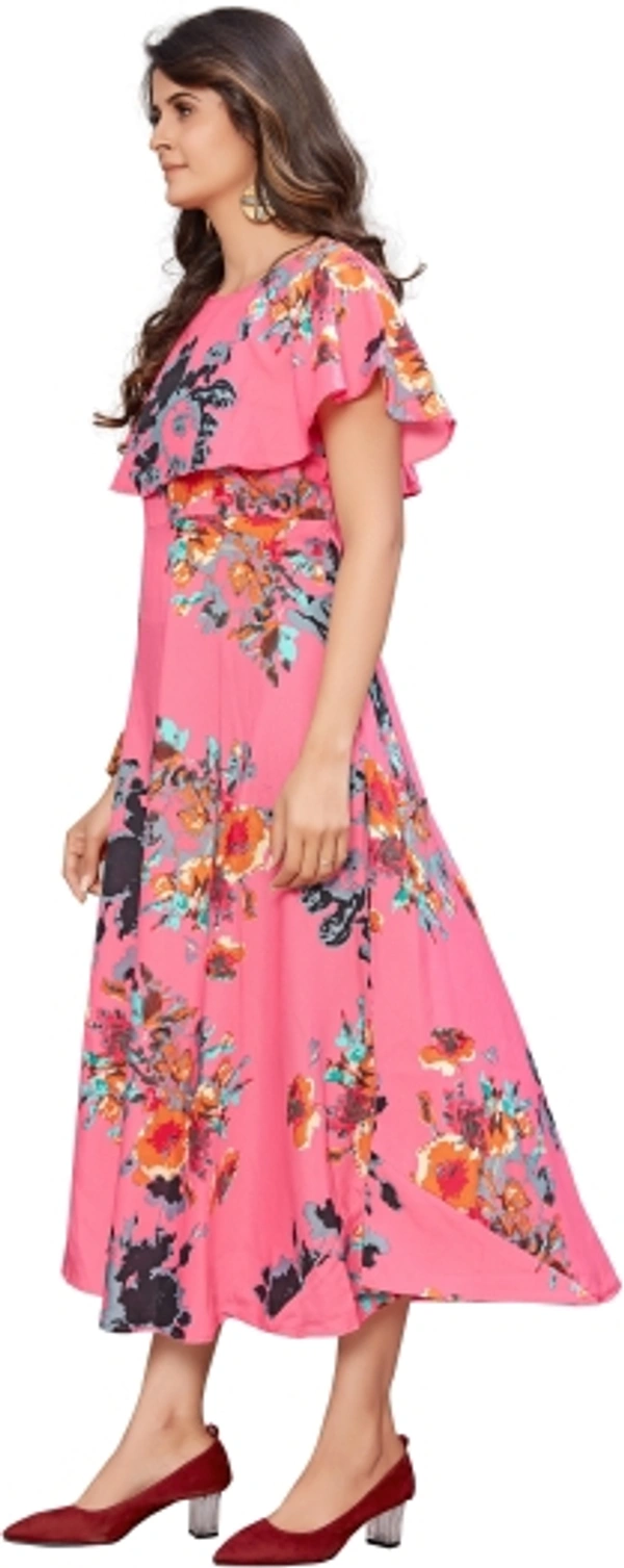 SHIVA Women Floral Kurti - Pink, L