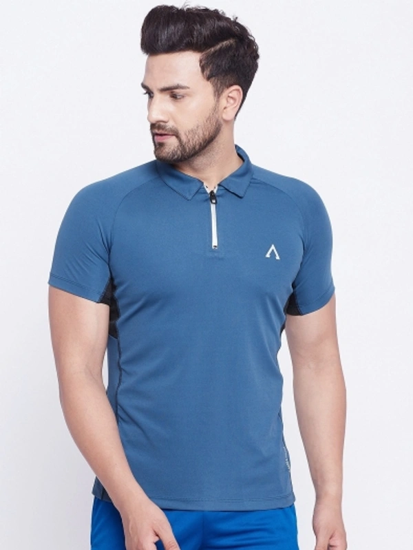 SHIVA Solid Men T Shirt - Blue, M