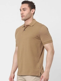 SHIVA Solid Men Beige T-Shirt - Beige, M