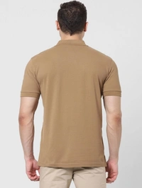 SHIVA Solid Men Beige T-Shirt - Beige, L