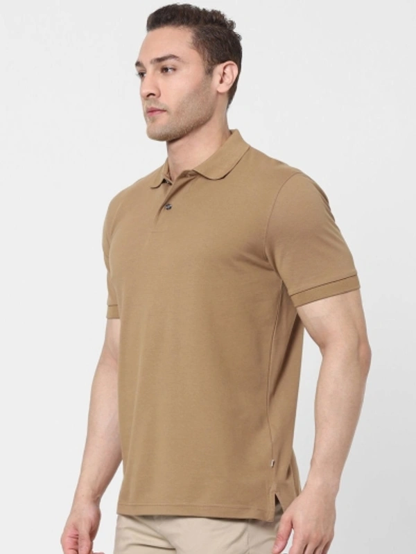 SHIVA Solid Men Beige T-Shirt - Beige, Xl