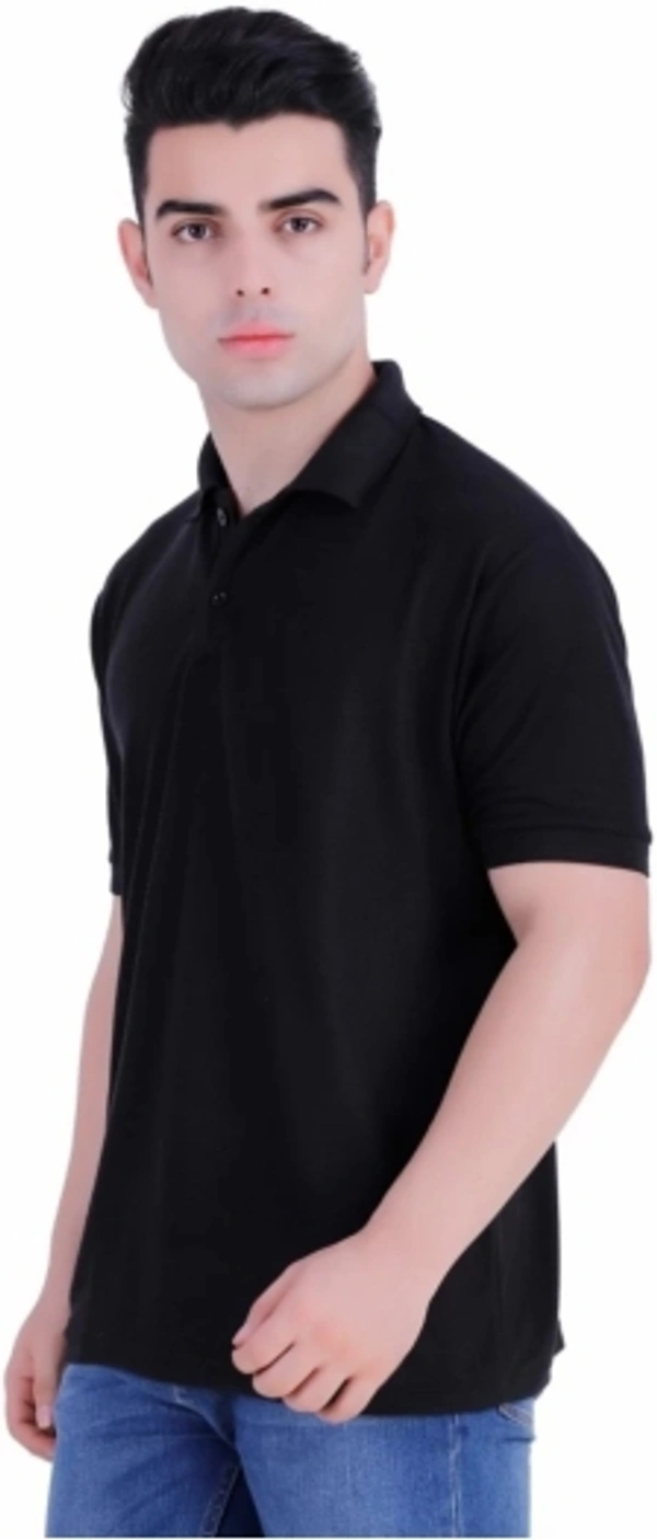 SHIVA Solid Men Black T-Shirt - Black, L