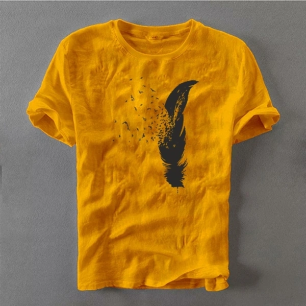 SHIVA Graphic Print Men Yellow T Shirt - Yellow, M