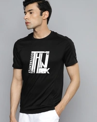 SHIVA Solid Men Black T-Shirt - Black, L
