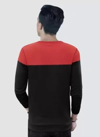 SHIVA Color Block Men Black, Red T-Shirt - M