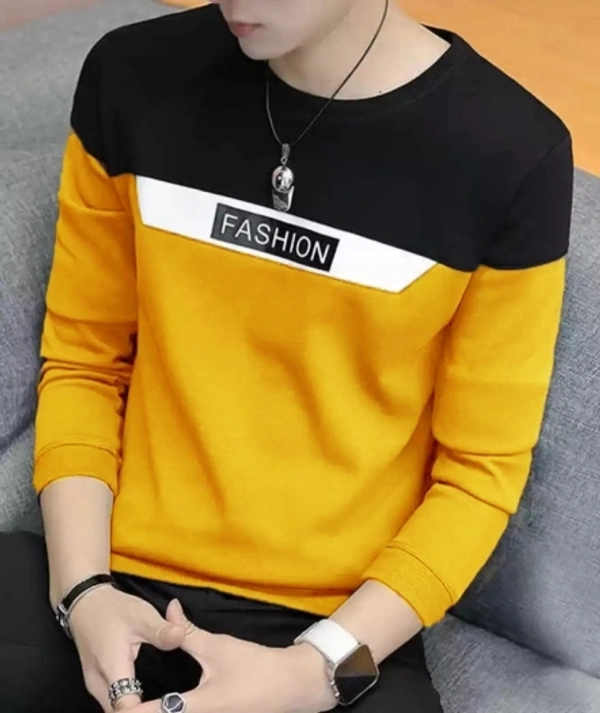 SHIVA Color Block Men Yellow T-Shirt - M