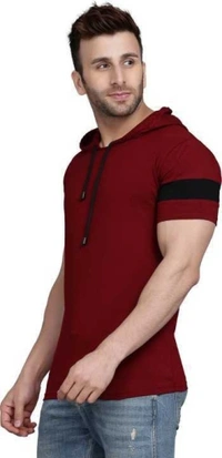 SHIVA Solid Men Maroon T-Shirt - S